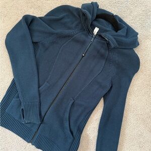 Lululemon Women’s Navy Zip-Front Hooded Sweater